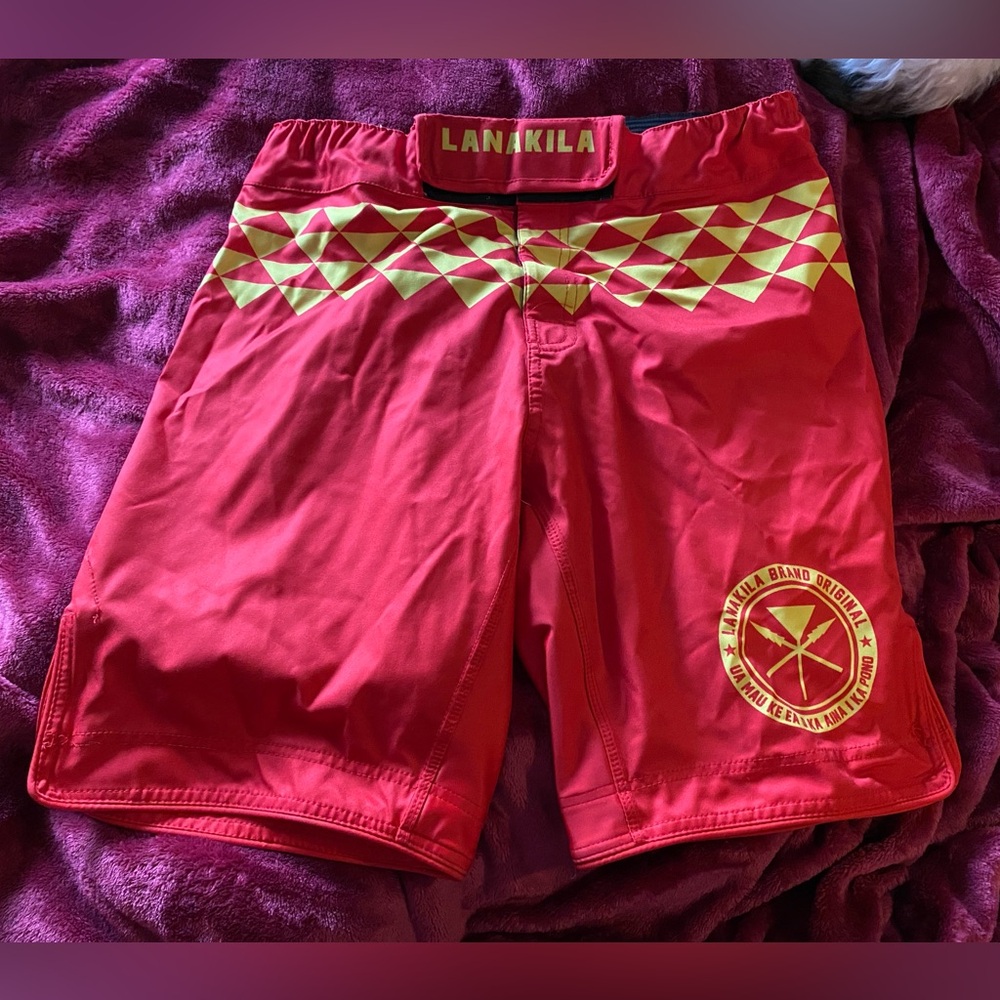 Men’s, red & yellow, Lanakila, Athletic Shorts